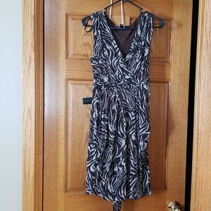 Iz Byer Women's Sleeveless Midi Dress - Brown Earthy Neutrals, Size Large